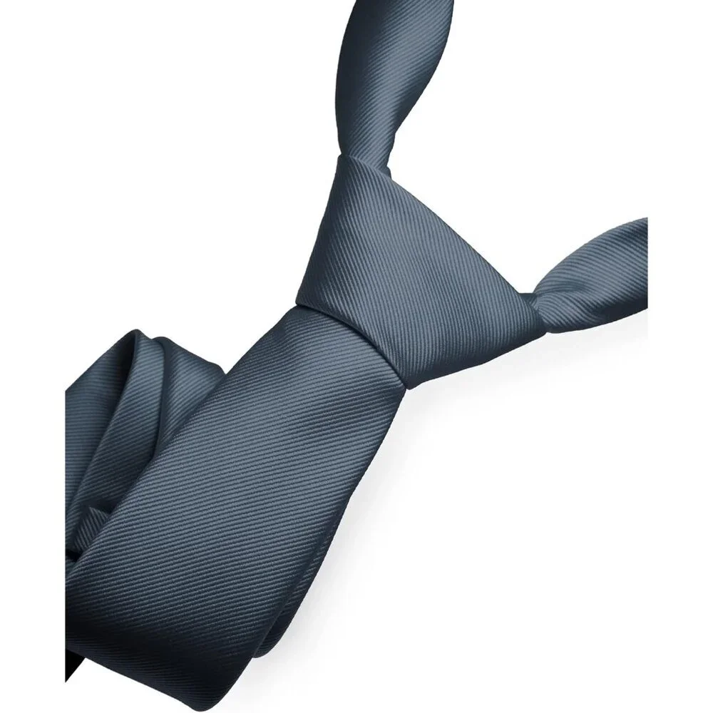 Men's Charcoal Solid Colour Tie Formal Necktie Imported Silk Blend
